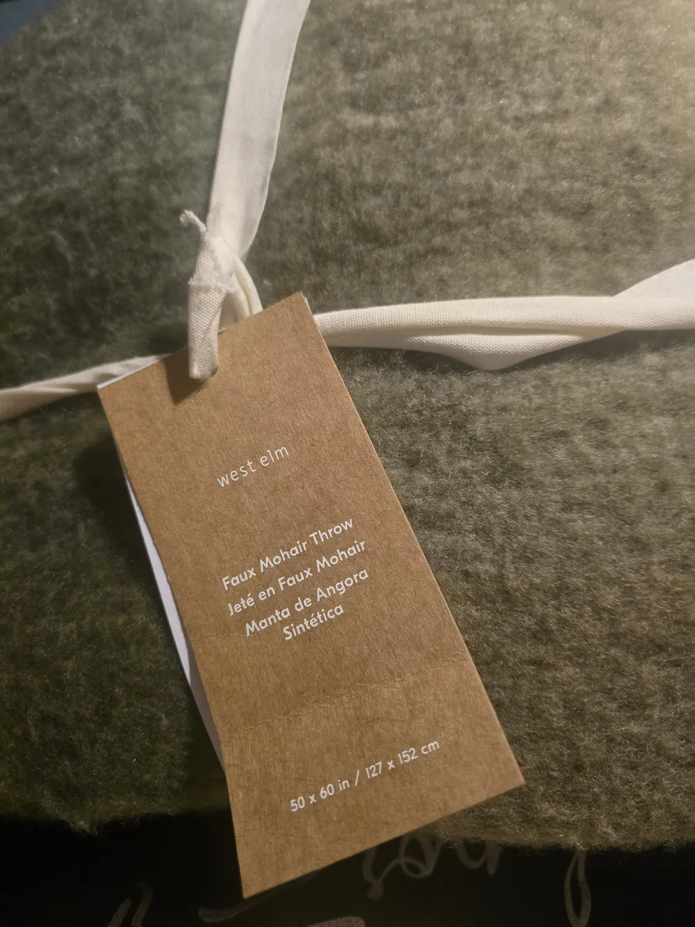 West Elm faux mohair
